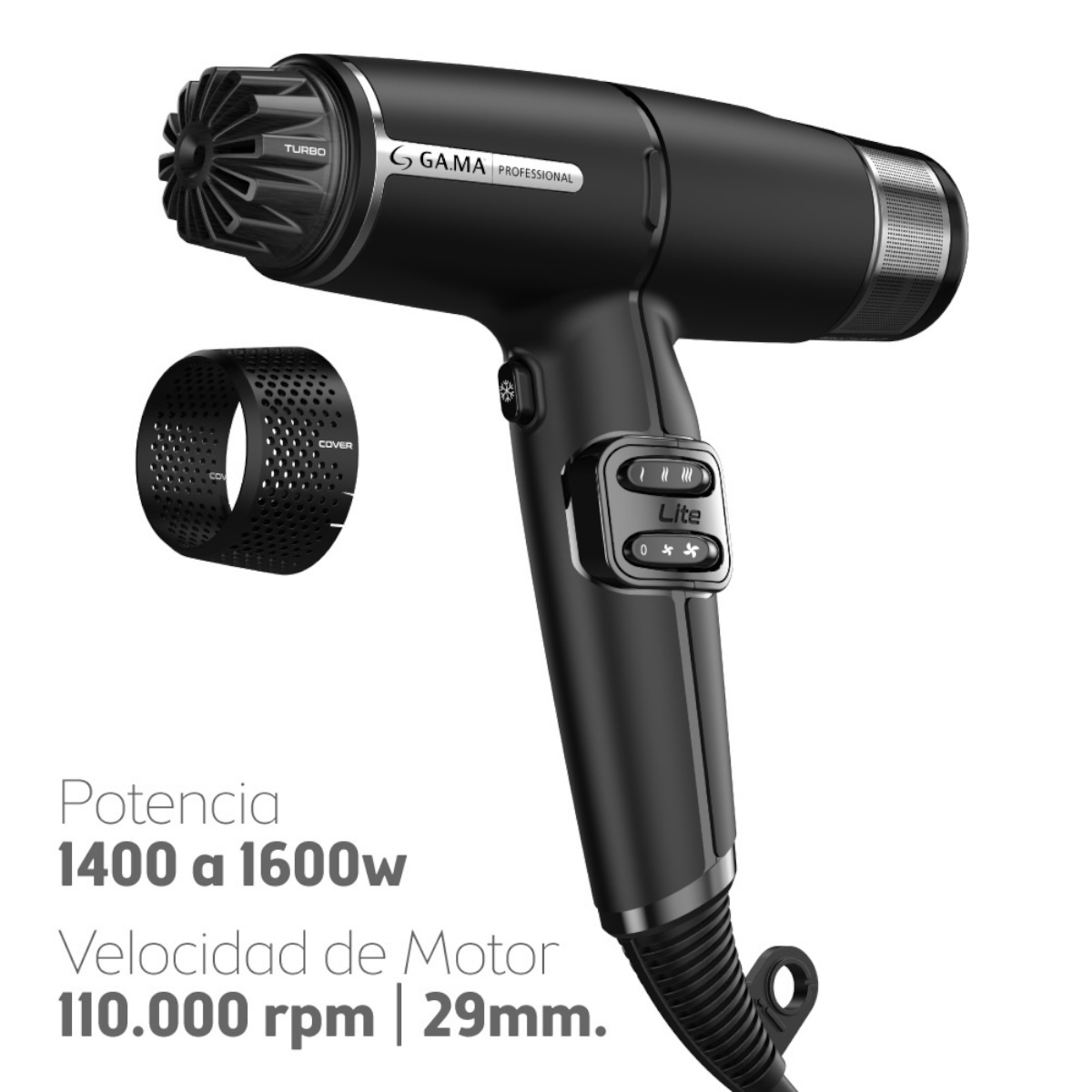 SECADOR GAMA ITALY IQ LITE - NEGRO - Imagen 2