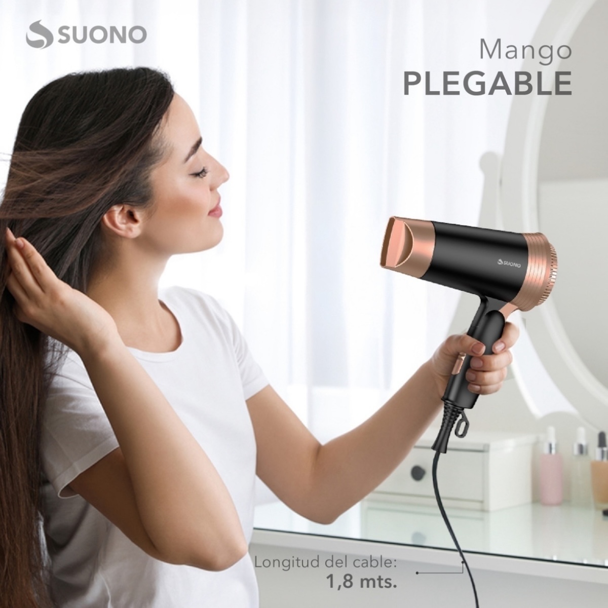 SUONO SECADOR DE PELO PLEGABLE 1200W - Imagen 5