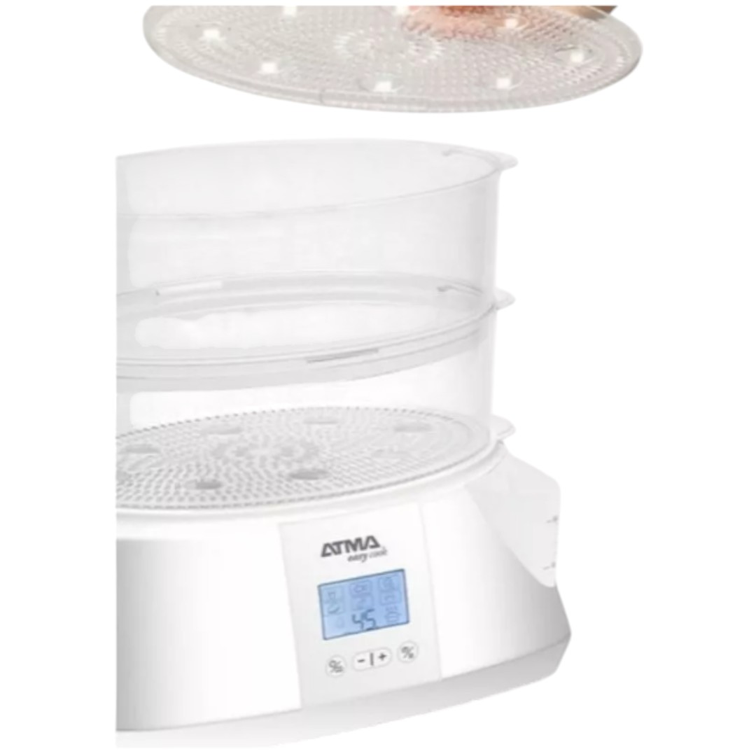 VAPORERA CON 3 BANDEJAS Y PANEL DIGITAL 900W ATMA - Imagen 2